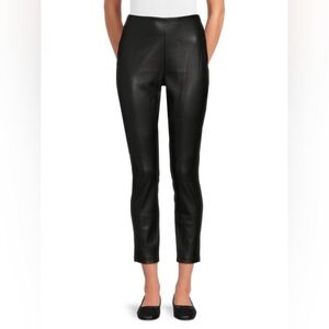 Tahari Faux Leather Slim Ankle Pants